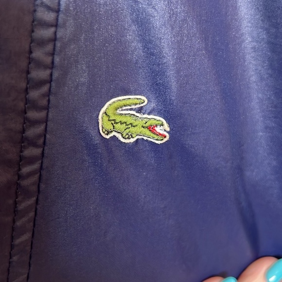 Vintage IZOD LACOSTE Anorak Jacket Hooded Half-Zip Windbreaker in Navy| Men's S - Picture 4 of 9